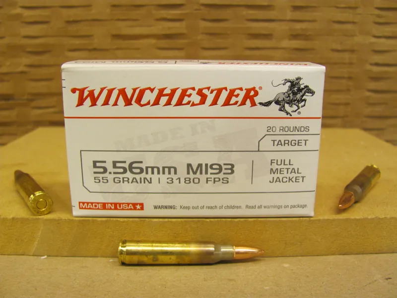 20 Round Box - 5.56mm 55 Grain M193 FMJ Winchester Ammo - WM193K