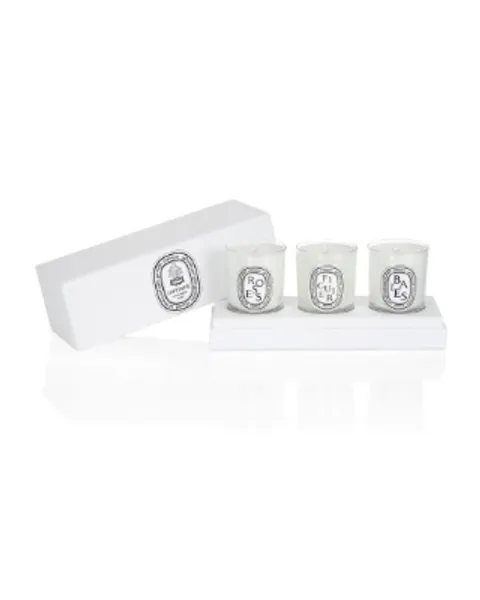 Diptyque Mini Candle Set – Baies, Figuier, & Roses