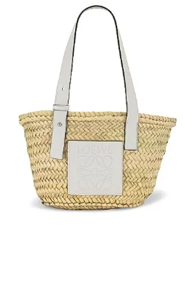 Loewe Basket Small Bag in Natural & White | FWRD