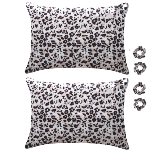 Queen Satin Pillowcase, 2 Pack - Brown Cheetah
