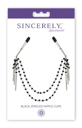 Sincerely Black Jeweled Nipple Clips