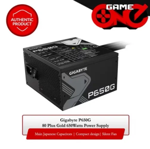 Gigabyte GP-P650G 650W 80 Plus Gold PCIe 6+2-Pin Connectors Single+12V Modular Power Supply