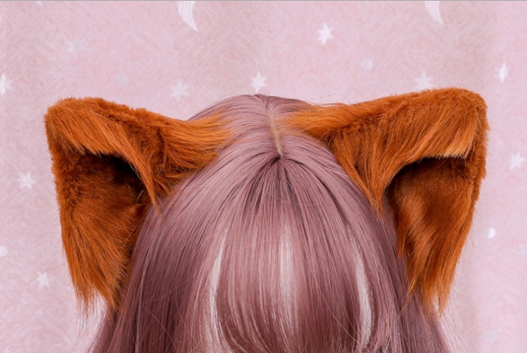 Handcrafted Animal Ear Hairclips - Red