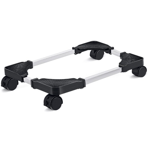Liitrton Mobile CPU Stand Adjustable Computer Tower Stand with 4 Caster Wheels Fits Most PC (Black) - Black