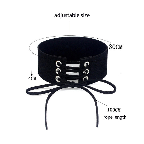 Harajuku Black Gothic Lace Up Choker Necklace