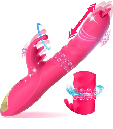Thrusting G Spot Rabbit Dildo Vibrator, Tongue Licking Rotating Vibrating Women Couples Adult Sex Toys, MHYNNR Female Clitoris Vibrator Wand Stimulator Sex Toy, Dildos Vibrators for Woman Her Pleasure