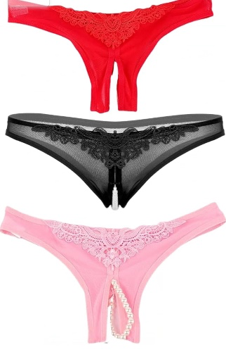 Pearl bead lace panties