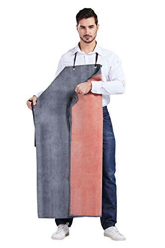 Nanxson Mens Thick Rubber Waterproof Oil Resistance Industrial Workshop Protective Working Apron CF3024 - Blackred