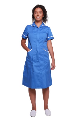 Women's Kingfisher Healthcare Step in Dress - 12 - Hospital Blue / White Trim
