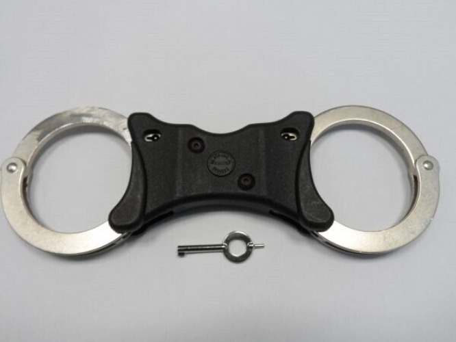 Genuine Hiatts Chrome Rigid Handcuffs Speedcuffs Quickcuff Like TCH 840 Grade A