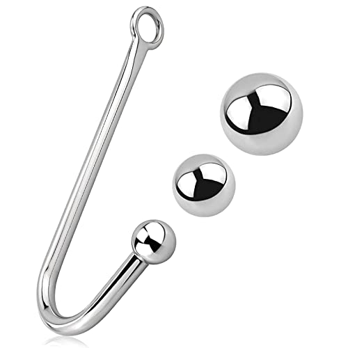 Anal Hook, Solid Single Ball Rope Butt Plug Hook with 3 Replaceable Balls and Ring, Bondage Fetish Toy for Unisex Adult Interchangeable Balls Anal Sex Toys for Lovers