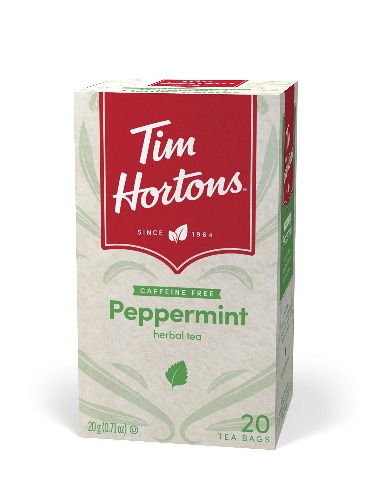 Tim Hortons Peppermint Tea Bags, Herbal, Caffeine Free, 20 Count - Peppermint 20 Count (Pack of 1)