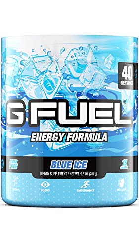 GAMMA LABS G Fuel Blue Ice Energy Powder, Sugar Free, Clean Caffeine Focus Supplement, Blue Raspberry Flavor, Focus Amino, Vitamin + Antioxidants Blend - 9.8 oz (40 Servings)