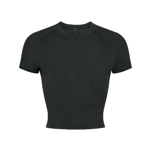 NEW VINTAGE CROPPED RAGLAN T-SHIRT | WASHED ONYX