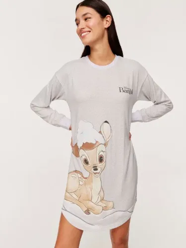 Bambi Plush Nightie  Grey Marle - Peter Alexander Online