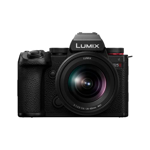 Panasonic LUMIX S5II Mirrorless Camera, 24.2MP Full Frame with Phase Hybrid AF, New Active I.S. Technology, Unlimited 4:2:2 10-bit Recording with 20-60mm F3.5-5.6 L Mount Lens - DC-S5M2KK Black - w/ 20-60mm - Base