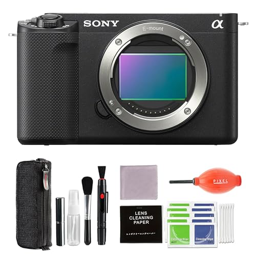 Sony Alpha ZV-E1 Full-Frame Interchangeable Lens Mirrorless Vlog Camera (Black) with Pixel Advance Accessories & Travel Bundle - Black - Camera Body + Extra Kit