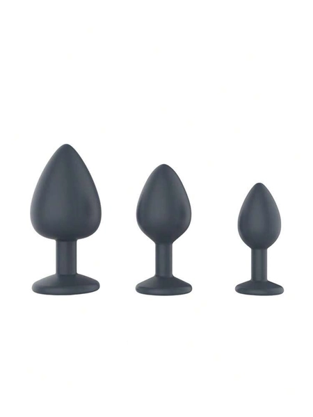 Anal Toy Butt Plug For Couple , 3pcs Male Adult Sex Toy With Powerful Suction Cup