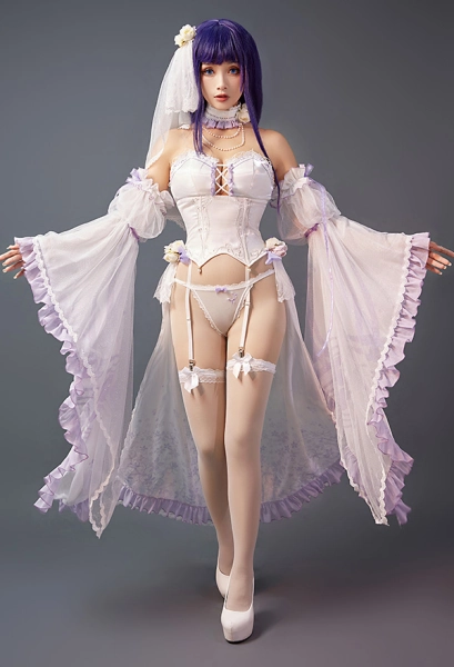 Raiden Shogun Derivative Hochzeitskleid Sexy Lingerie Korsett Kleid Shorts Choker Socken Dessous Set