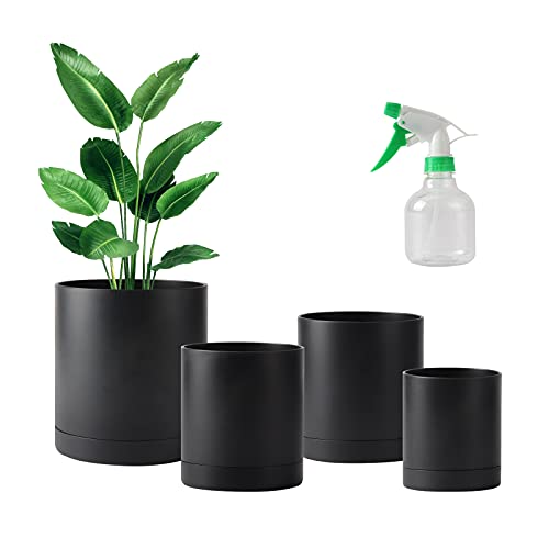 Flower Pots Set of 4 - Black