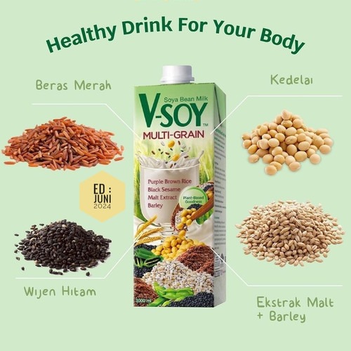 V Soy Multigrain Susu Kedelai 1 Liter