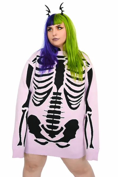 Spooky Scary Skeleton Sweater Dress | 3X/4X