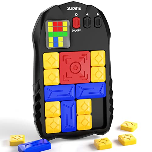 TEMI Handheld Slide Puzzle Games, 500+ Levels Super Slide Games Brain Teaser Puzzles Travel Fidget Toys Party Games Console STEM Learning Toys Gift for Kids Teens Adults