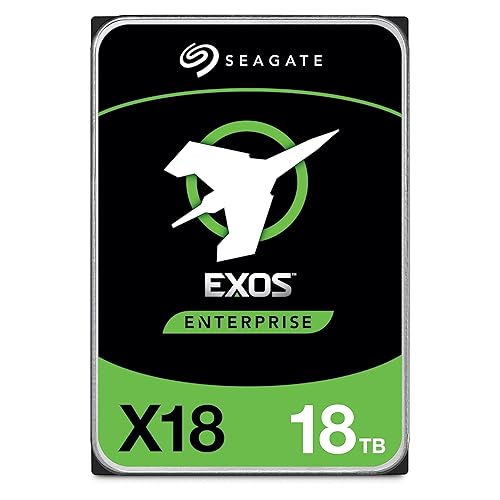 Seagate Exos X18 18TB Enterprise HDD - CMR 3.5 Inch Hyperscale SATA 6Gb/s, 7200 RPM, 512e and 4Kn FastFormat, Low Latency with Enhanced Caching (ST18000NM000J) - EXOS X18 - 18TB - EXOS X18
