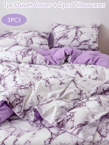 3pcs Marble Pattern Duvet Cover Set