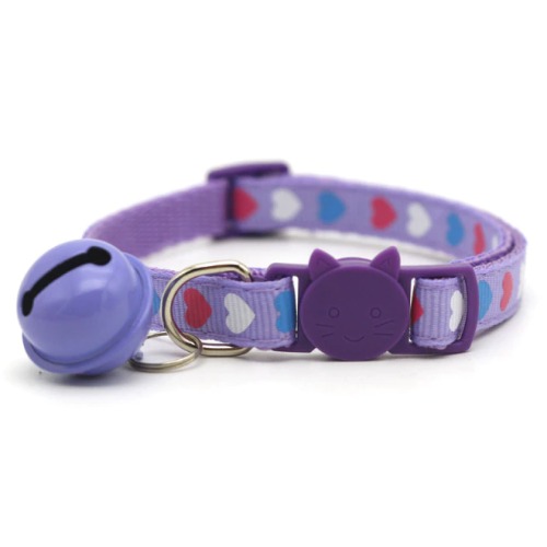 Candy Neko Petplay Collar - Purple Hearts