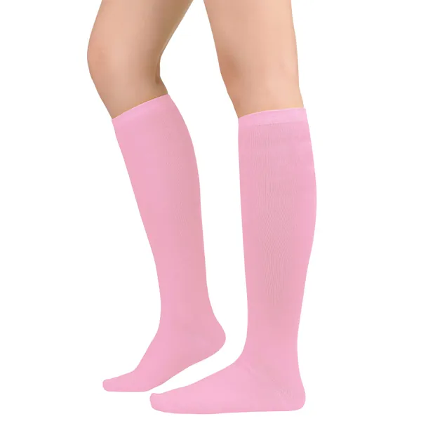 Zando Women's Tall Knee High Socks Extra Long Athletic Socks Outdoor Long Socks Stripes Casual Tube Socks Knee Socks - One Size Pink