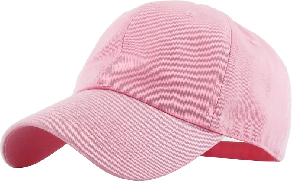 KBETHOS Original Classic Low Profile Cotton Hat Men Women Baseball Cap Dad Hat Adjustable Unconstructed Plain Cap - One Size Pink