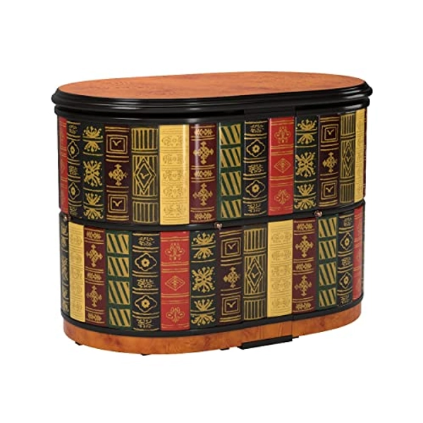 Design Toscano Nettlestone Library Nested Table and Chair Set with Storage, 41 Inches Wide, 26 Inches Deep, 30 Inches High, MDF Wood, Full Color Finish