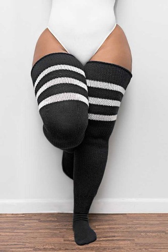 Black & White Stripes - Long 35 Inches