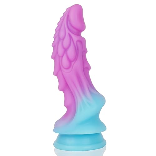 Realistic Monster Dildo Sex Toys: 8.66 Inch Big Huge Anal Dildo with Strong Suction Cup for Hands-Off Play, Liquid Silicone Thick Dildos Adult Toys for Women or Men - Purple