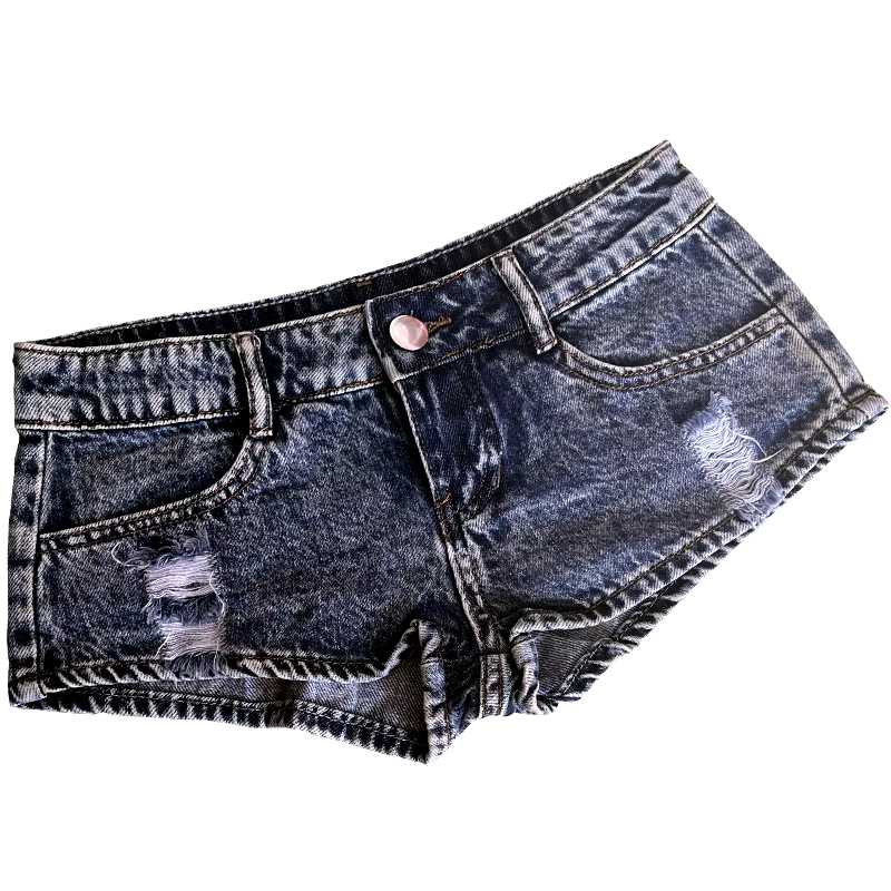 Shorts jeans de cintura baixa 