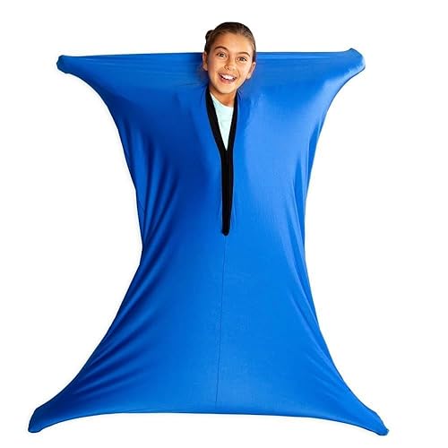 SZSMART Sensory Body Sock for Adult, 65"x29" Full-Body Wrap Stretchy Body Sox to Relieve Stress for Adult with Autism, Anxiet (Blue, XL/163-191cm) - XL/163-191cm - Blue