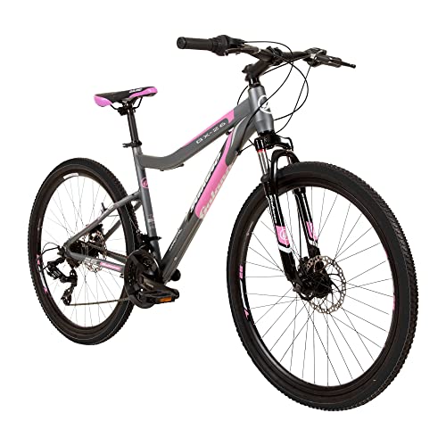 Galano GX-26 Mountainbike für Jugendliche und Erwachsene ab 145 cm Fahrrad Bike Hardtail 26 Zoll mit Federgabel 21 Gänge - grau/pink - 44cm
