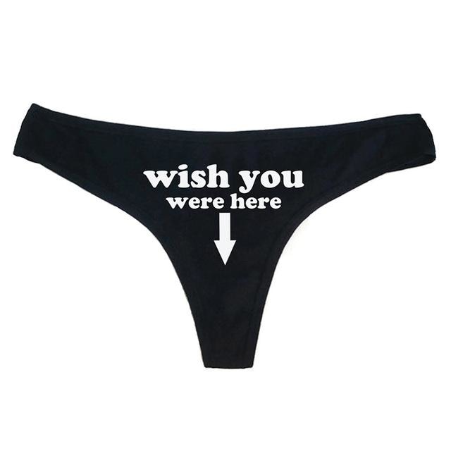 Wish You Were Here Thong - Black / M