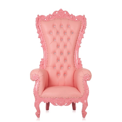 "Queen Isabelle" Throne Chair - Pink / Pink