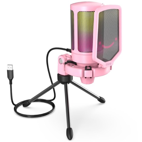 Professional Pink Streaming Microphone - Pink