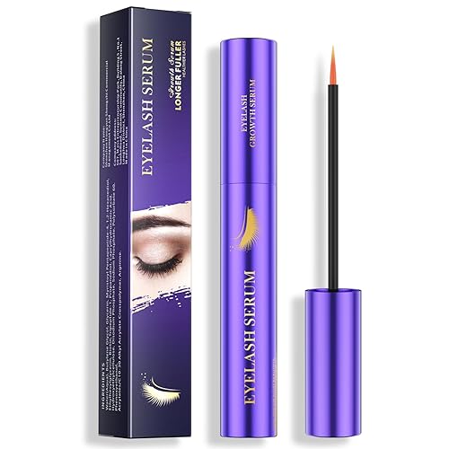 Lash Serum - 8ml Rapid Eyelash Growth Serum, Lash Serum for Eyelash Growth Thickness, Stronger, Healthier Lashes & Brows, Vegan & Cruelty-Free - Purple