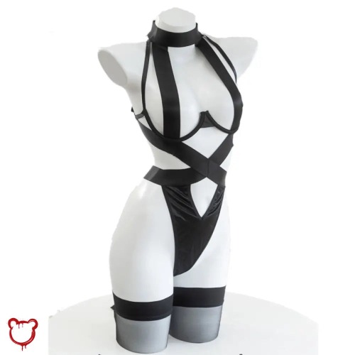 Gothic Black Strap Lingerie - A / M