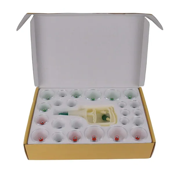 Feibrand Cupping Therapy Massage Set: 24 Cupping Cups Vacuum Kit - Chinese Cupping Suction Massage Large Small Cup Anti Cellulite - Home Professional Hijama Massager for Body Muscle & Back Pain Relief