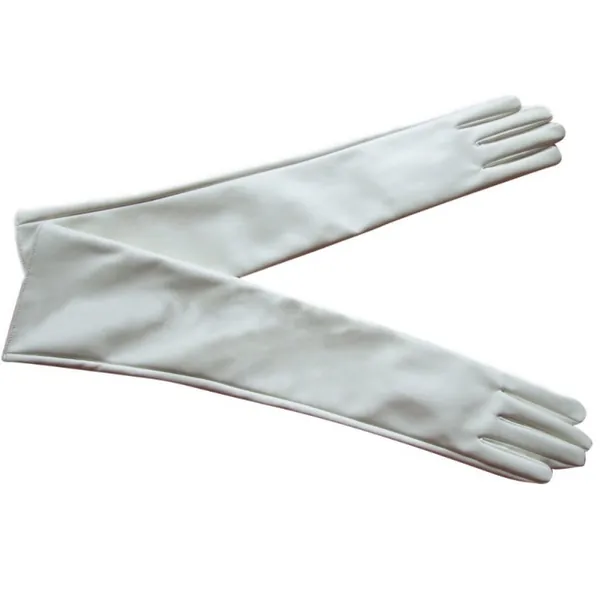 MORESAVE Women's Elbow Long Warmer Gloves Evening Dress Driving Opera PU Leather Gloves