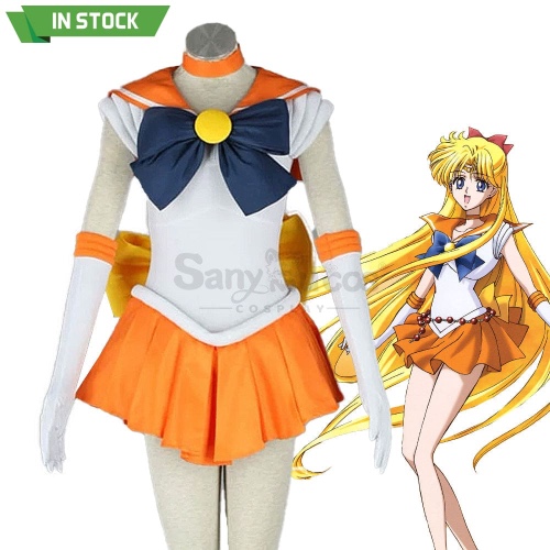 【In Stock】Anime Sailor Moon Cosplay Sailor Venus Minako Aino Battle Suit Cosplay Costume - XXL