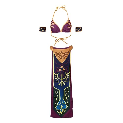 VEECOOCOS Princess Zelda Cosplay Costume Women's Sexy Lingerie Outfit Set Halloween Costume Dress - X-Large