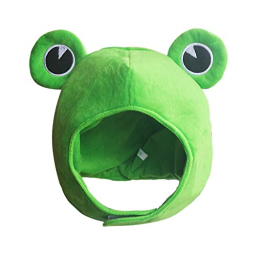 Soarsue Cute Plush Frog Hat Cap for Halloween Costume Cosplay Party - Green