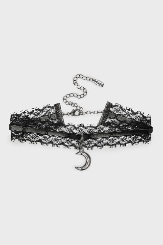 Sorrowed Light Choker | ONE SIZE / Black / Choker: 100% Polyester Pendant: 88% Zinc 12% Iron