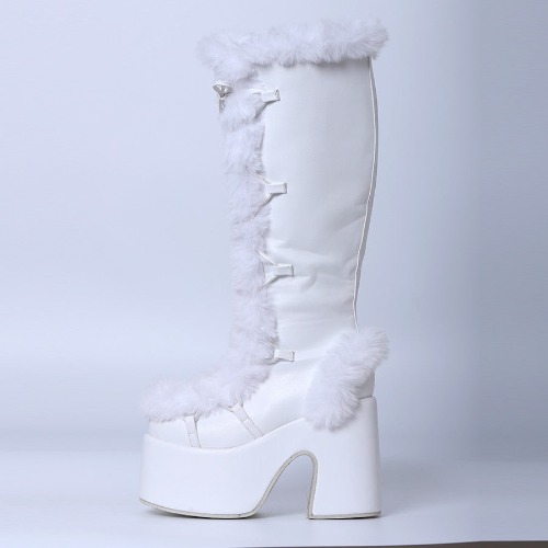 Snowbunny Fur Platform Boots | White / 8.5